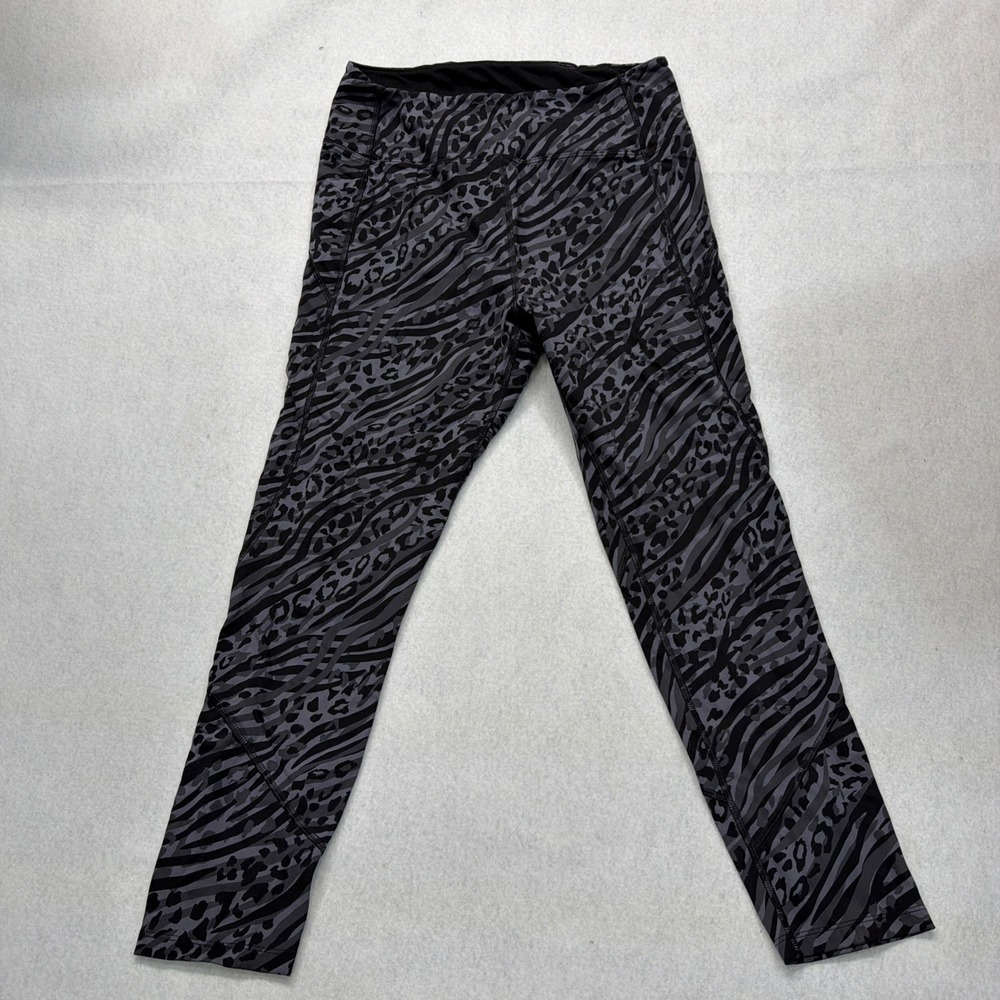 PINK SPORT Victorias Secret Womens Leggings Size Large Animal Print Black Gray